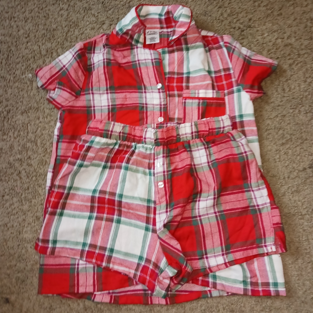 Girls Red pajama shorts set size L 10/12